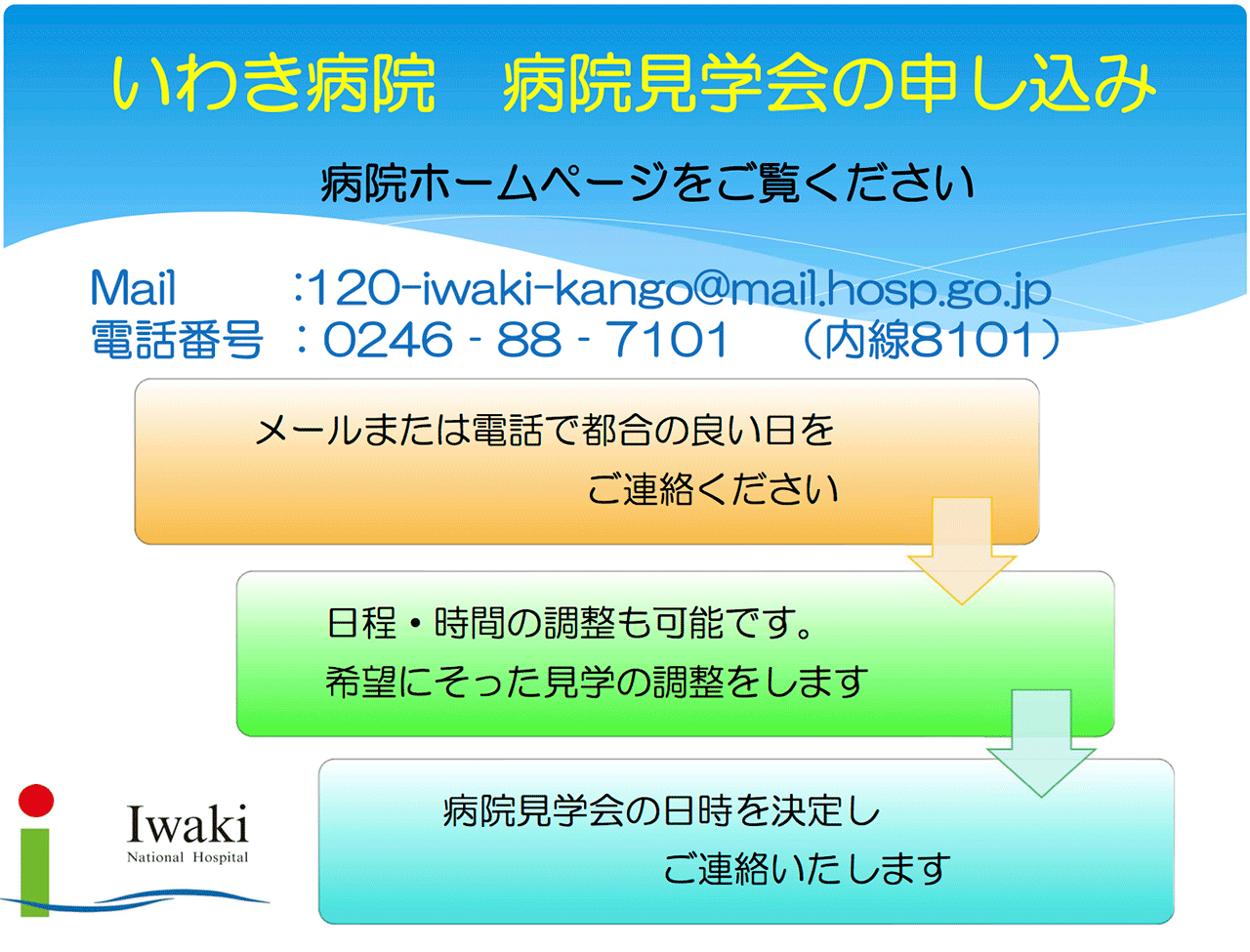 病院見学会の申し込み